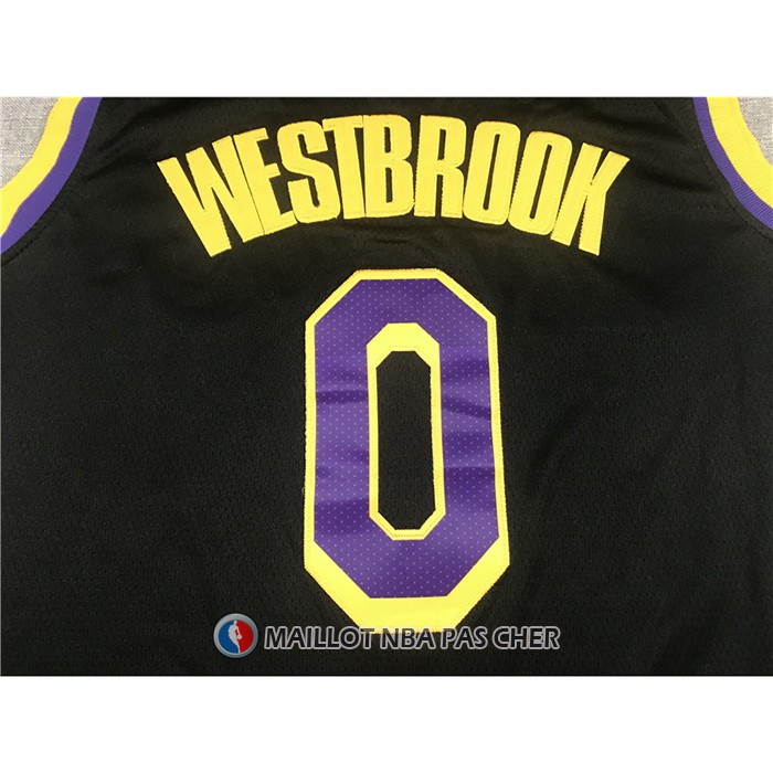 Maillot Los Angeles Lakers Russell Westbrook NO 0 Statement 2021-22 Noir